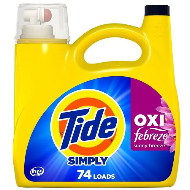 Alt view image 2 of 6 - Tide Simply Oxi Boost + Febreze Odor Defense, Sunny Breeze, 74 Loads, 105 fl oz