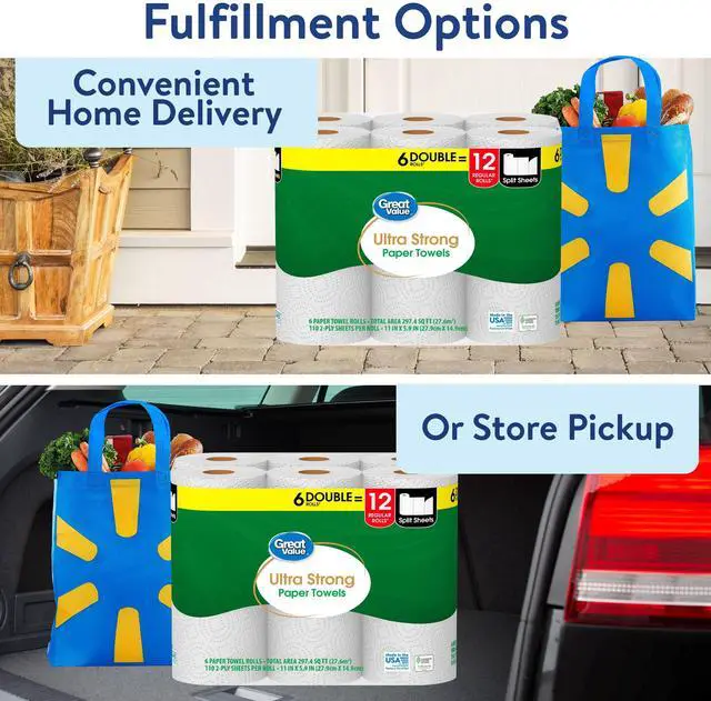 Alt view image 6 of 6 - Great Value Ultra Strong Paper Towels, 6 Double Rolls