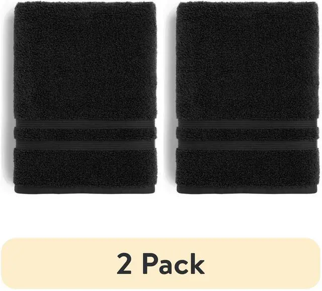 Main image of (2 pack) Mainstays Performance Cotton Bath Towel, Quick Dry, Fade Resistant, Black
