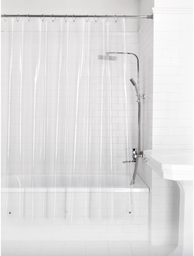 Alt view image 2 of 6 - Mainstays Medium Weight PEVA Shower Curtain Liner, Clear, 70 in x 71 in