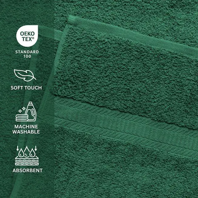 Alt view image 6 of 6 - Mainstays Basic Bath Sheet,Soft 100% Cotton and Highly Absorbent Bath Sheet, Green