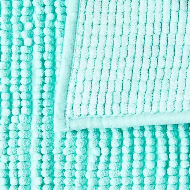 Alt view image 3 of 6 - Mainstays Aqua Chenille Noodle Bath Rug, 17 in x 24 in