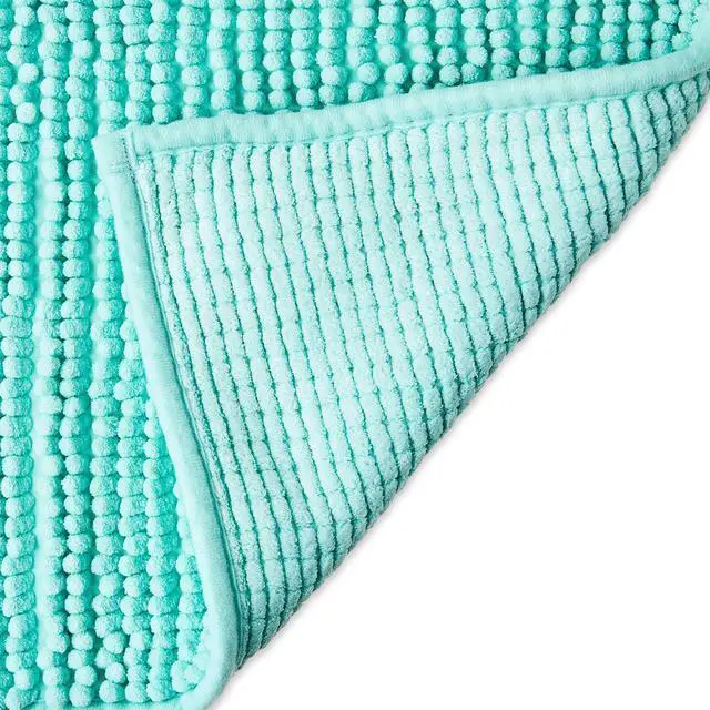 Alt view image 4 of 6 - Mainstays Aqua Chenille Noodle Bath Rug, 17 in x 24 in