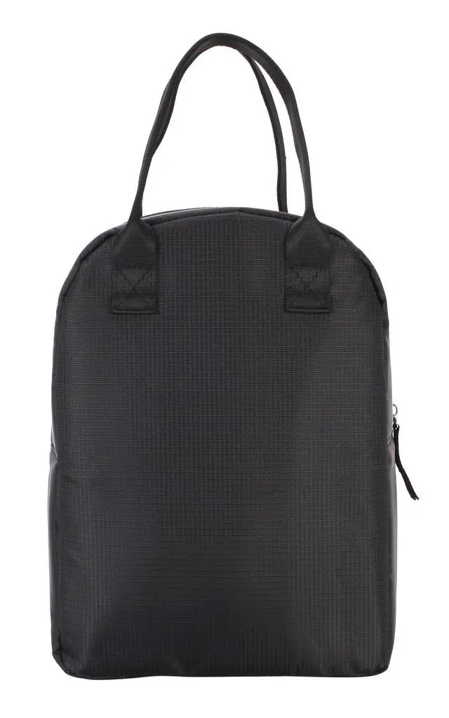 Alt view image 3 of 6 - Mainstays Black Reusable Polyester Lunch Bag, Rounded Top, Zippered Main Compartment and Front Pocket