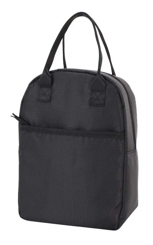 Alt view image 5 of 6 - Mainstays Black Reusable Polyester Lunch Bag, Rounded Top, Zippered Main Compartment and Front Pocket