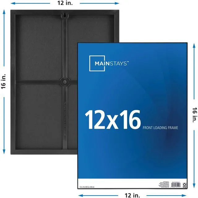 Alt view image 4 of 5 - Mainstays 12 x 16 Front Loading Wall Picture Frame, Black