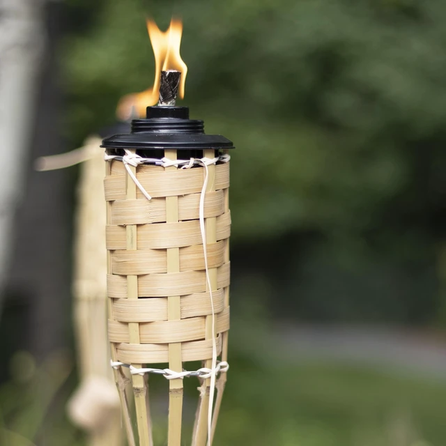 Alt view image 4 of 5 - (4 pack) Mainstays Bamboo Lawn & Garden Torch - 57 Inch | Made From Real Bamboo | Fiberglass Wick | Outdoor Use Only