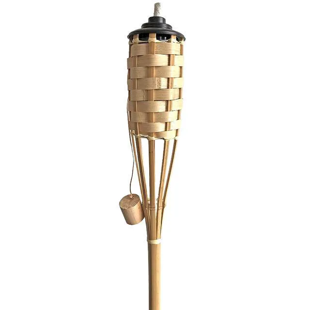 Alt view image 5 of 5 - (4 pack) Mainstays Bamboo Lawn & Garden Torch - 57 Inch | Made From Real Bamboo | Fiberglass Wick | Outdoor Use Only