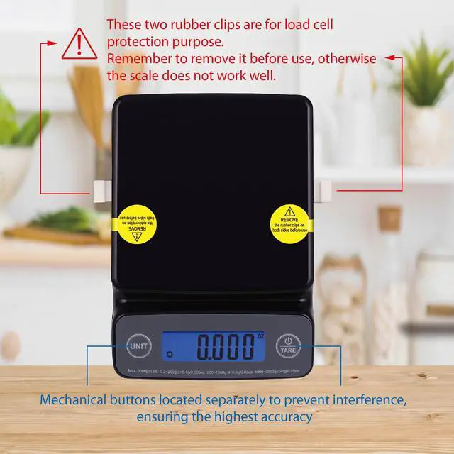 Alt view image 4 of 4 - Mainstays 6LB High Precision Digital Kitchen Scale with Blue Backlit, Black