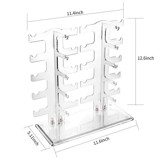Alt view image 4 of 6 - Lamoutor 2 Row Sunglasses Display Rack Transparent