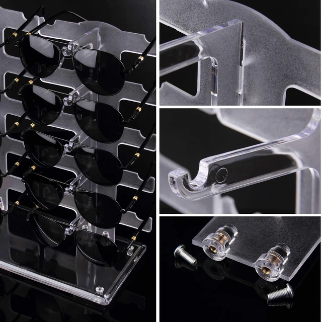Alt view image 6 of 6 - Lamoutor 2 Row Sunglasses Display Rack Transparent