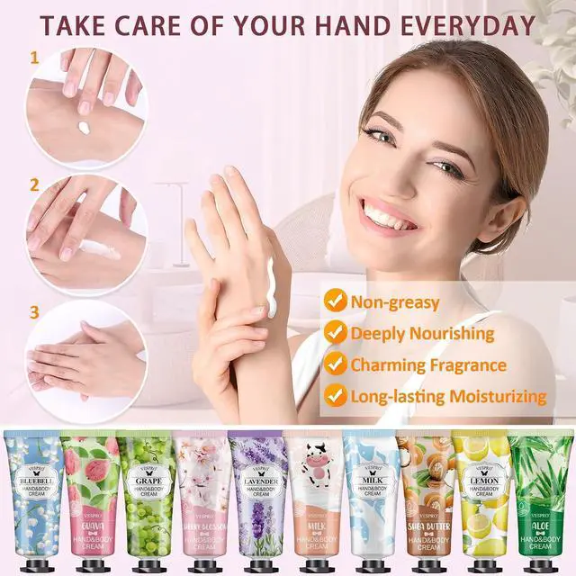 Alt view image 2 of 7 - VESPRO 12 Pack Hand Cream Gift Set, Travel Size Bulk Hand Lotion for Dry Cracked Hands, Mini Moisturizing Hand Lotion, Thank You Gifts for Party Favors, Teacher Gifts, Bi