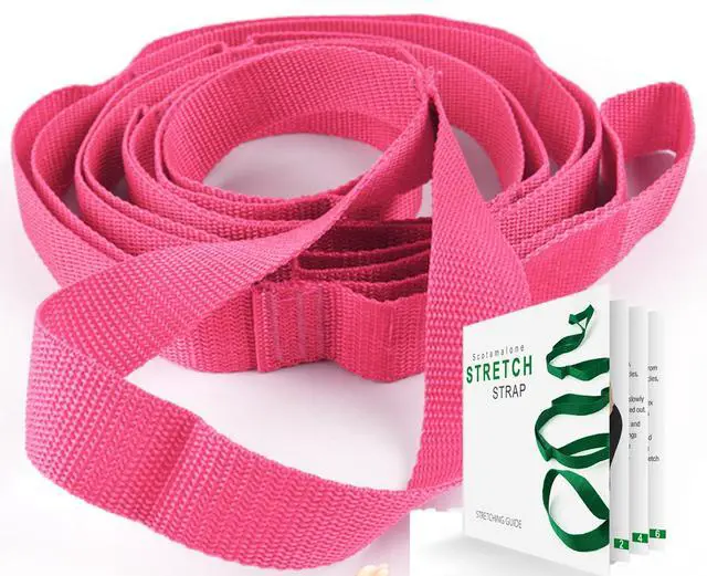 Main image of Scotamalone 10 Loops Non-Elastic Stretch Bands - Yoga Strap for Stretching, Physical Therapy, Home Workout, Pilates & Gymnastics, with Aesthetic Packaging, for Women and