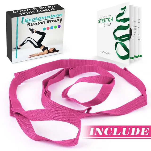 Alt view image 3 of 6 - Scotamalone 10 Loops Non-Elastic Stretch Bands - Yoga Strap for Stretching, Physical Therapy, Home Workout, Pilates & Gymnastics, with Aesthetic Packaging, for Women and