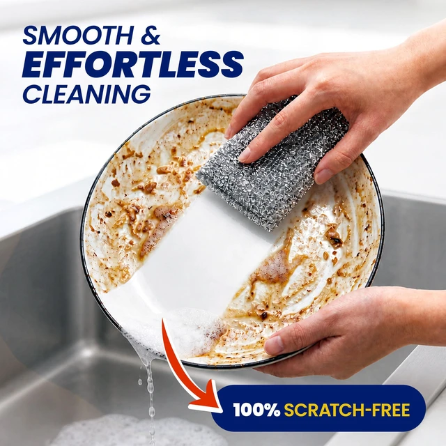 Alt view image 5 of 7 - SCRUBIT Heavy Duty Steel Wool Non-Scratch Scrub Sponges for Kitchen and Dishes, 6 Count