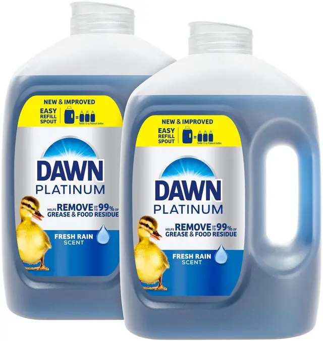 Main image of Dawn Platinum Refill Jug Dish Soap, Fresh Rain Scent, 51.5oz (Pack of 2) - Powerful Liquid Dishwashing Detergent for Tough Grease Removal