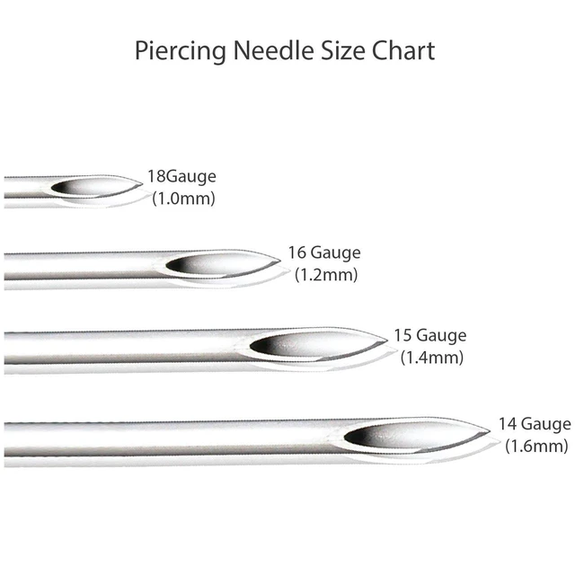 Alt view image 4 of 6 - BodyJ4You 10PC 16G Piercing Needles - Sterile Disposable Sharp Surgical Stainless Steel - Nose Septum Ear Tragus Helix Labret Nipple Lip Navel
