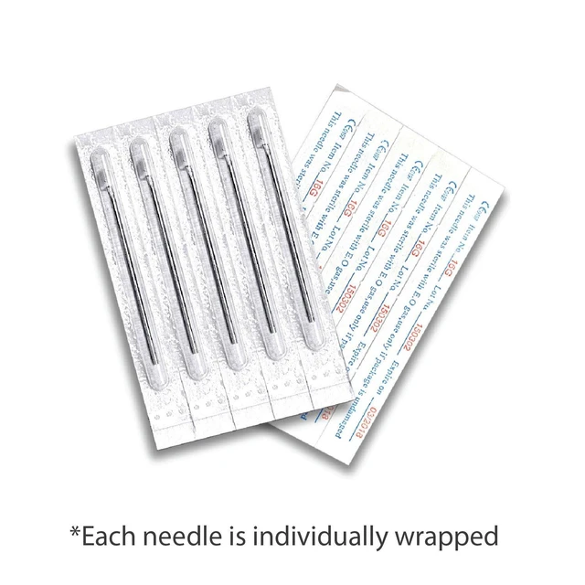 Alt view image 5 of 6 - BodyJ4You 10PC 16G Piercing Needles - Sterile Disposable Sharp Surgical Stainless Steel - Nose Septum Ear Tragus Helix Labret Nipple Lip Navel
