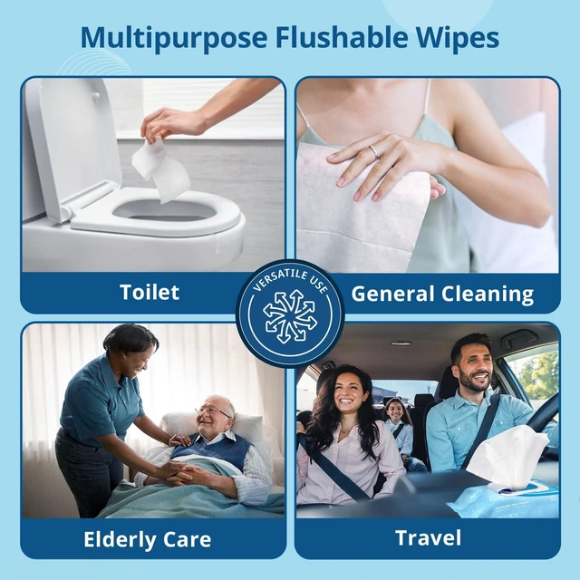 Alt view image 5 of 6 - WhyWorry Flushable Wipes for Adults, Sea Incense, 8" x 10", 48 Count