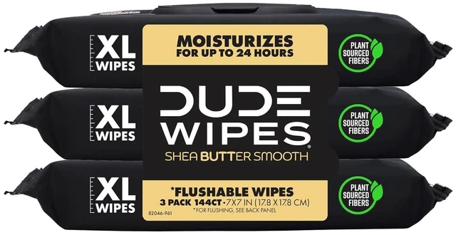 Main image of DUDE Wipes Adult Flushable Wet Wipes, Shea Butter, Moisturizing, 144 Count