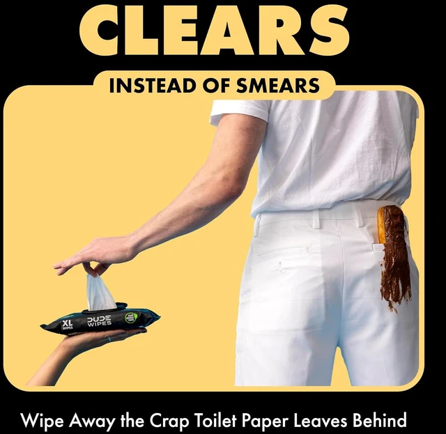 Alt view image 4 of 6 - DUDE Wipes Adult Flushable Wet Wipes, Shea Butter, Moisturizing, 144 Count