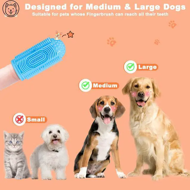 Alt view image 2 of 6 - Finger Toothbrush for Dogs, 4 Pack - Dog Tooth Brushing Kit, Pet Teeth Cleaning & Dental Care