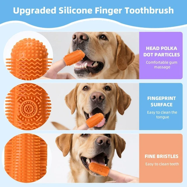 Alt view image 5 of 6 - 6Pcs Silicone Finger Toothbrush for Dogs and Cats, 360 Dog Tooth Brushing Kit, Cat Tooth Brush, Teeth Cleaning Dental Care
