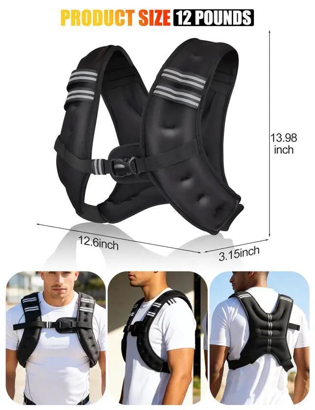 Alt view image 7 of 7 - Henkelion Weighted Vest Adjustable with Weights Included for Men Women Kids for Running Training Workout Jogging Walking