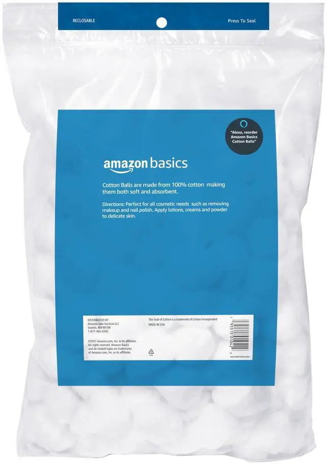 Alt view image 2 of 6 - Amazon Basics Cotton Balls 200 Count for Skincare and Makeup Removal