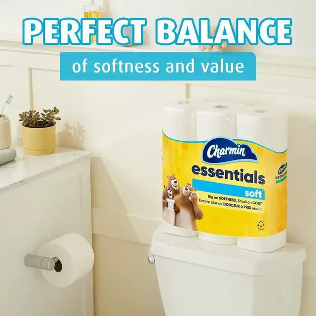 Alt view image 5 of 7 - Charmin Essentials Soft Toilet Paper 9 Mega Rolls = 36 Regular Rolls