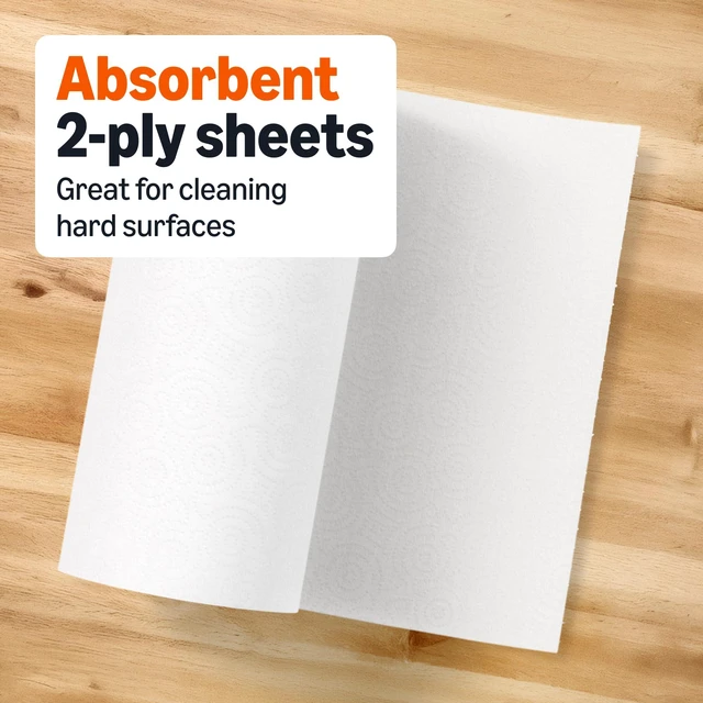 Alt view image 5 of 6 - Amazon Basics 2-Ply Flexible Sheet Paper Towels, 6 Rolls = 20 Regular Rolls, 150 Sheets per Roll, Everyday Value