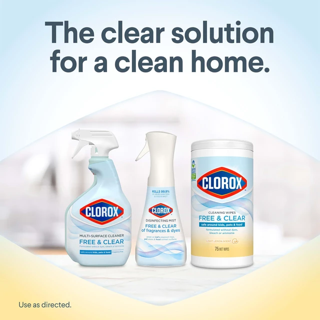 Alt view image 5 of 7 - Clorox Free & Clear Cleaning Wipes, Lemon Scent, 75Count, 3Pack