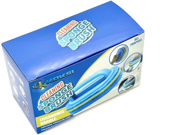 Alt view image 2 of 5 - KOKSI Bathroom Cleaning Scrub Brush, Multi-Purpose Shower Sponge Scrubber with Ergonomic Handle, for Kitchen Bathtub Toilet