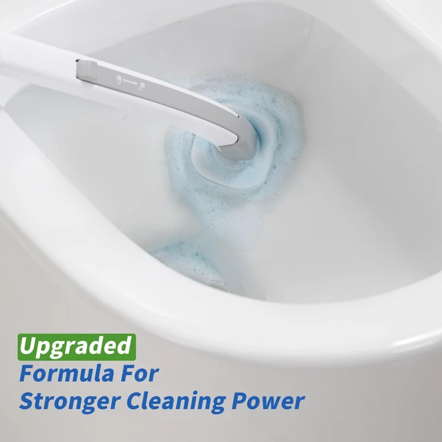 Alt view image 2 of 6 - Oshang Disposable Toilet Brush with Holder, 14 Refills for Deep Cleaning and Hygienic Bathroom Maintenance