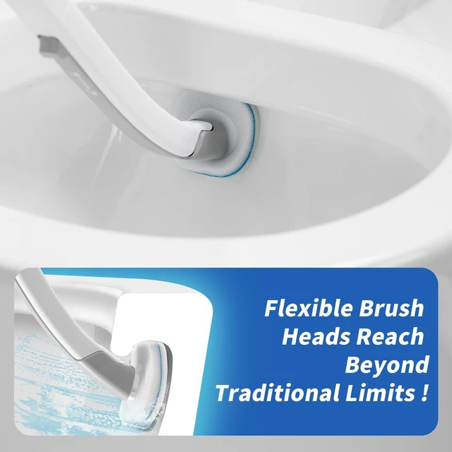 Alt view image 3 of 6 - Oshang Disposable Toilet Brush with Holder, 14 Refills for Deep Cleaning and Hygienic Bathroom Maintenance