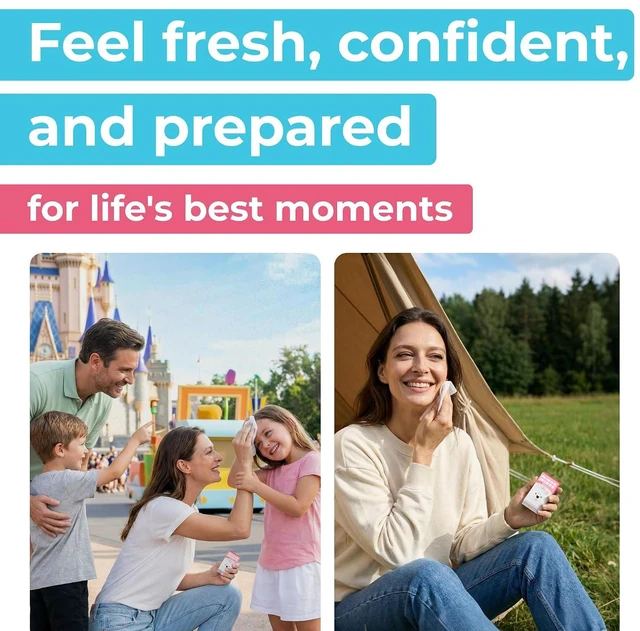 Alt view image 5 of 6 - Impossibly Compact Travel Flushable Wipes - 99.5% Water and Aloe Vera, for Sensitive Skin, Adults and Kids Travel Essential, Rose, 8 Packs of 48 Wipes