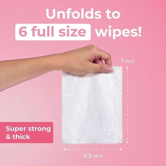 Alt view image 2 of 6 - Impossibly Compact Travel Flushable Wipes - 99.5% Water and Aloe Vera, for Sensitive Skin, Adults and Kids Travel Essential, Rose, 8 Packs of 48 Wipes