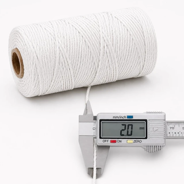 Main image of JijAcraft White Butchers Twine, 328ft 2mm Cotton String for Cooking Crafts Gift Wrapping Turkey Sausage Gardening