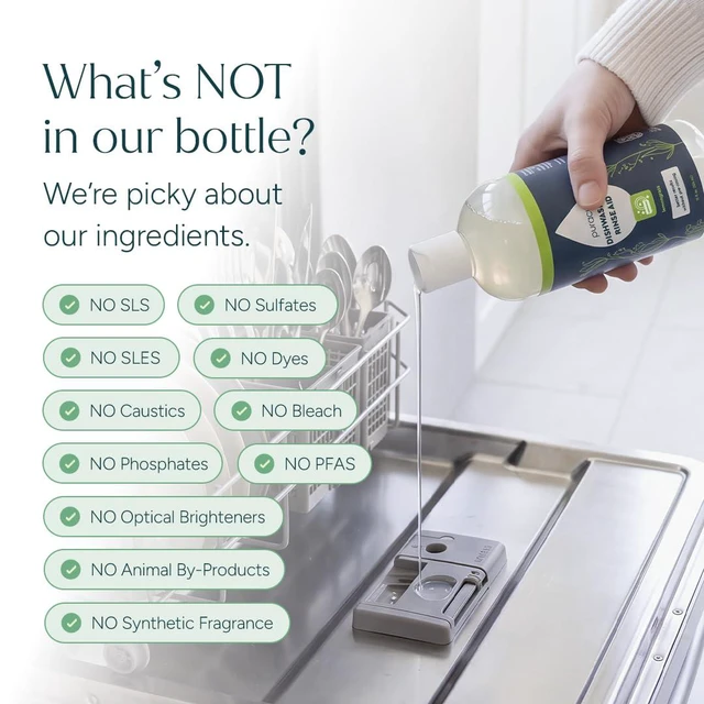 Alt view image 7 of 7 - Puracy Dishwasher Rinse Aid Cleaner - Spot & Residue Free, Dishwasher Drying Agent, Lemongrass, 12 Oz
