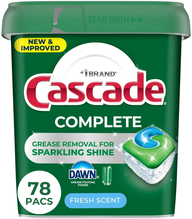 Main image of Cascade Complete Fresh Scent ActionPacs Dishwasher Pods, 78 Count
