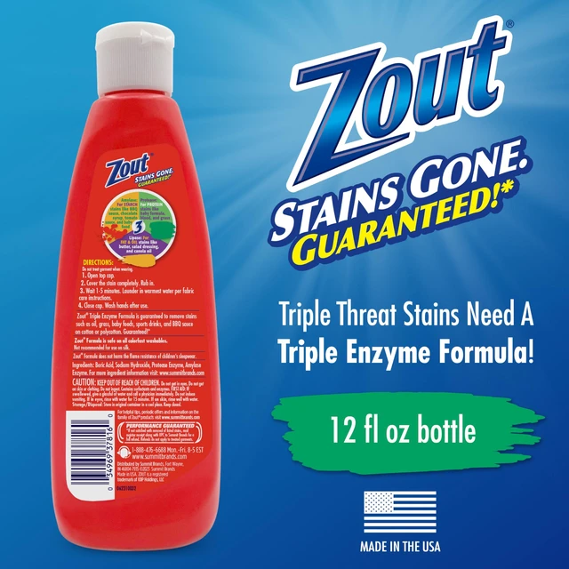 Alt view image 6 of 6 - Zout Laundry Stain Remover 12oz - Blood, Grass, Sauces & Oil Stains