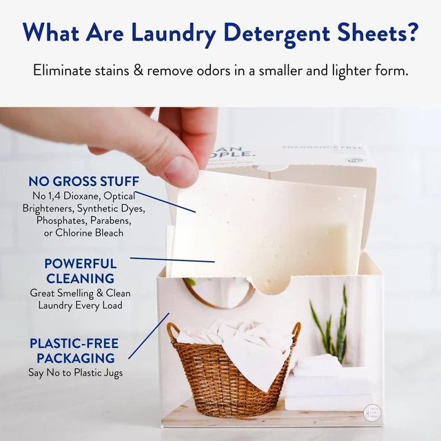 Main image of The Clean People Laundry Detergent Sheets, Ultra Concentrated, Fresh Scent, Stain Fighting, Recyclable Packaging, 32 Pack