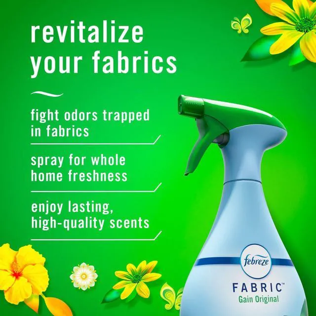 Alt view image 6 of 7 - Febreze Fabric Spray Air Freshener Gain Original Scent, Odor-Fighting, Multi-Use, 23.6Fl Oz