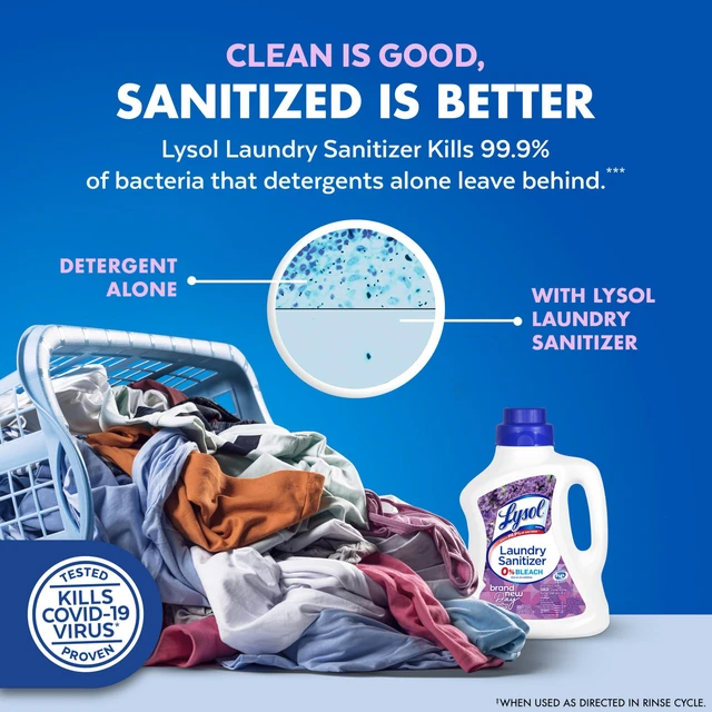 Alt view image 3 of 7 - Lysol Disinfectant Laundry Sanitizer & Scent Booster, 90 Fl Oz, Lavender Scent, Color Safe Bleach Alternative, Laundry Odor Eliminator, Kills Bacteria & Viruses