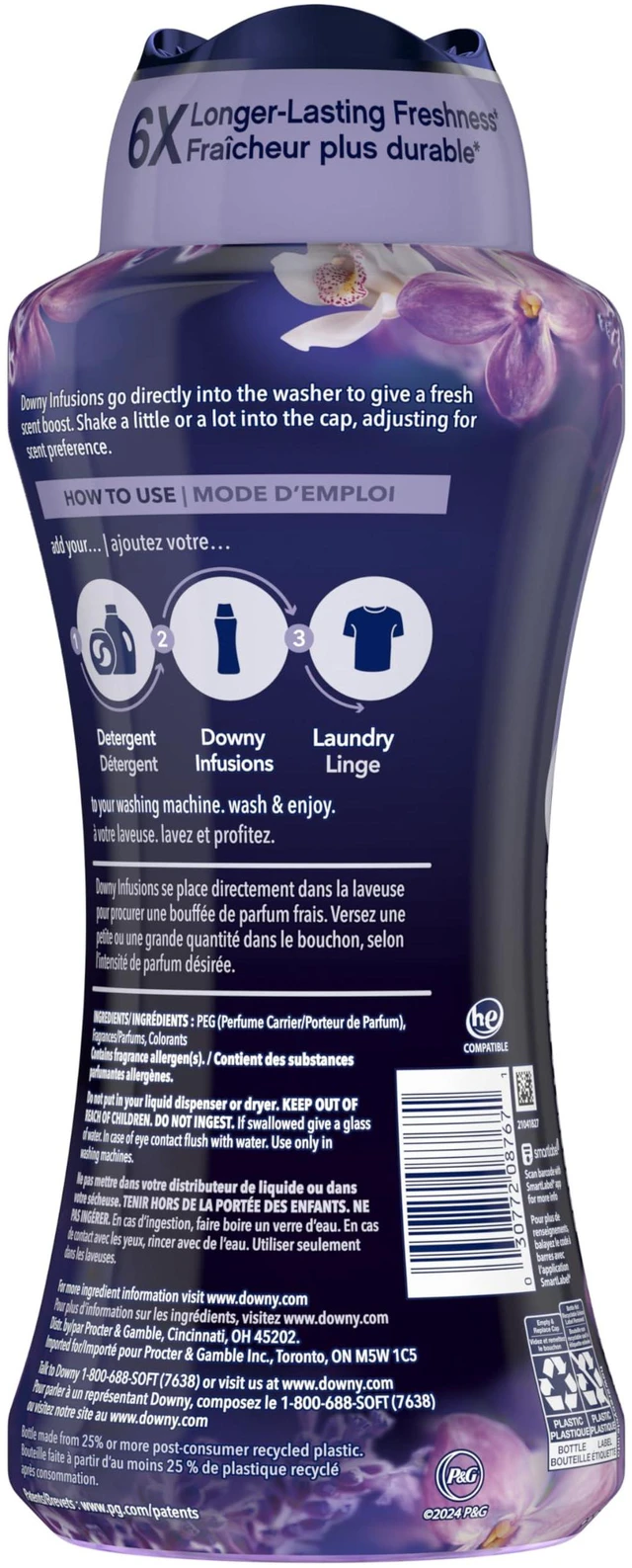 Alt view image 2 of 7 - Downy Calm in Wash Laundry Scent Booster Beads, Soothing Lavender and Vanilla Bean Scent, 24.0OZ, Long Lasting Freshness