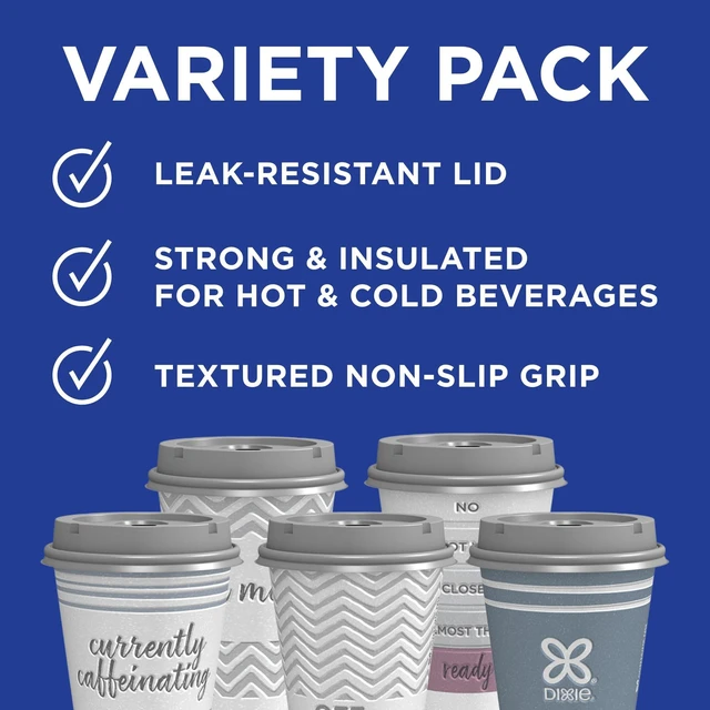 Alt view image 4 of 6 - Dixie Paper Coffee Cups with Lids, 12 oz, 14 Count, Pack of 2, Insulated, for Hot or Cold