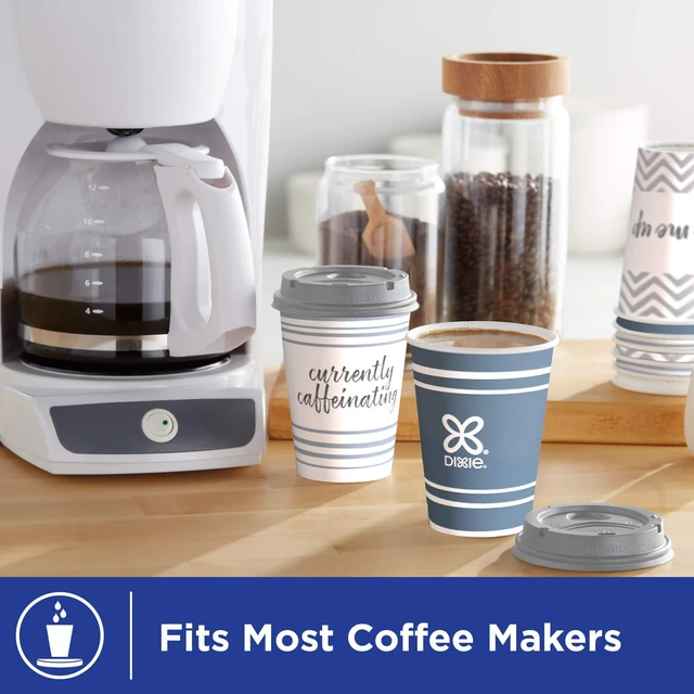 Alt view image 6 of 6 - Dixie Paper Coffee Cups with Lids, 12 oz, 14 Count, Pack of 2, Insulated, for Hot or Cold