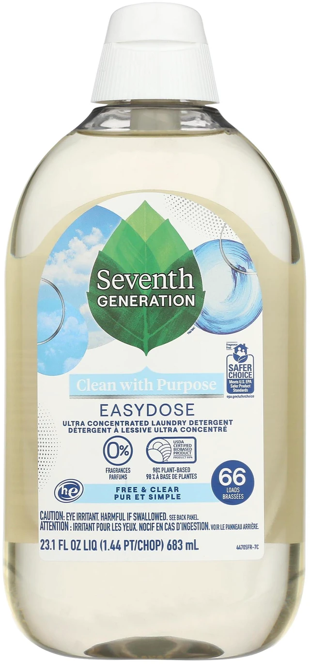 Alt view image 3 of 6 - Seventh Generation Laundry Detergent Ultra Concentrated EasyDose Free & Clear 23.1Fl Oz