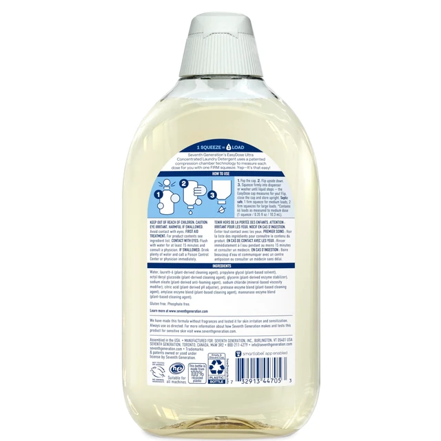 Alt view image 5 of 6 - Seventh Generation Laundry Detergent Ultra Concentrated EasyDose Free & Clear 23.1Fl Oz