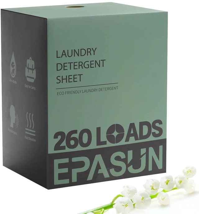 Main image of Laundry Detergent Sheets 260 Loads, Fresh Scent, Eco-Friendly Liquidless Soap Strips, Plant-Based, Hypoallergenic Washing Supplies